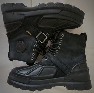 NWOB POLO RALPH LAUREN Men's   Black Waterproof Leather-Suede  Boots Size:11